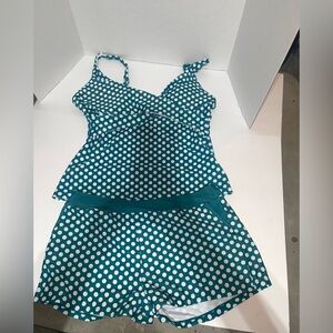 Teal Polka Dot Women's Swim Set
